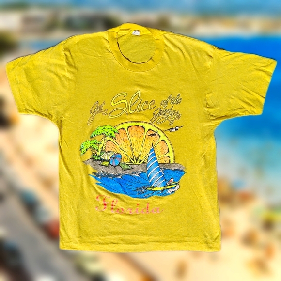 Other - Vintage Florida Single Stitch Tee, "Get a Slice of the Good Life" Size Large🍊